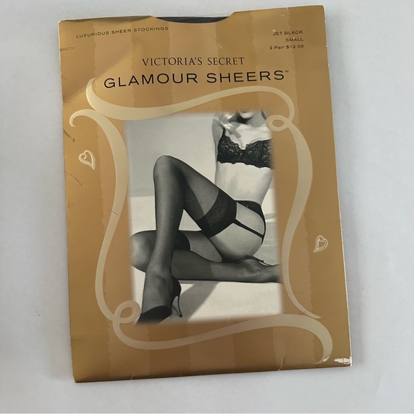 Victoria’s Secret 2 Pair Glamour Sheers Jet Black Small - Picture 1 of 4